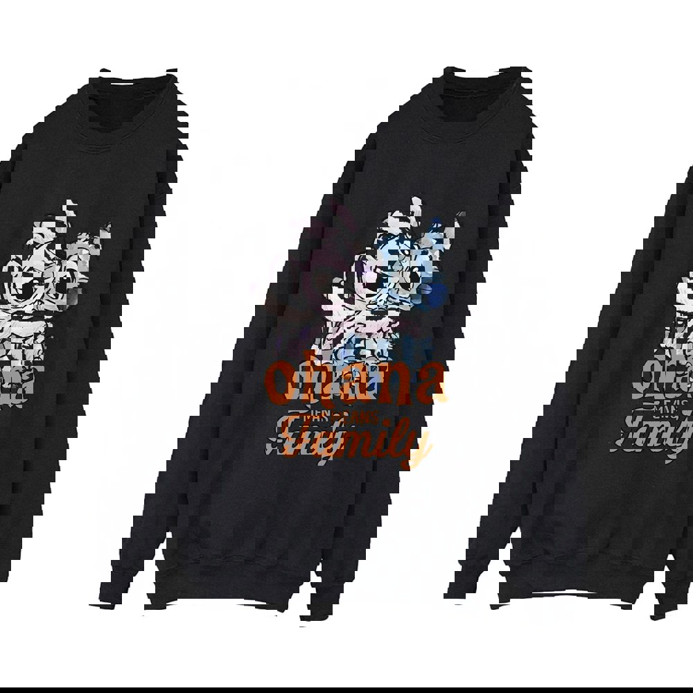 Disney Womens/Ladies Lilo And Stitch Ohana Angel Hug Sweatshirt - Black