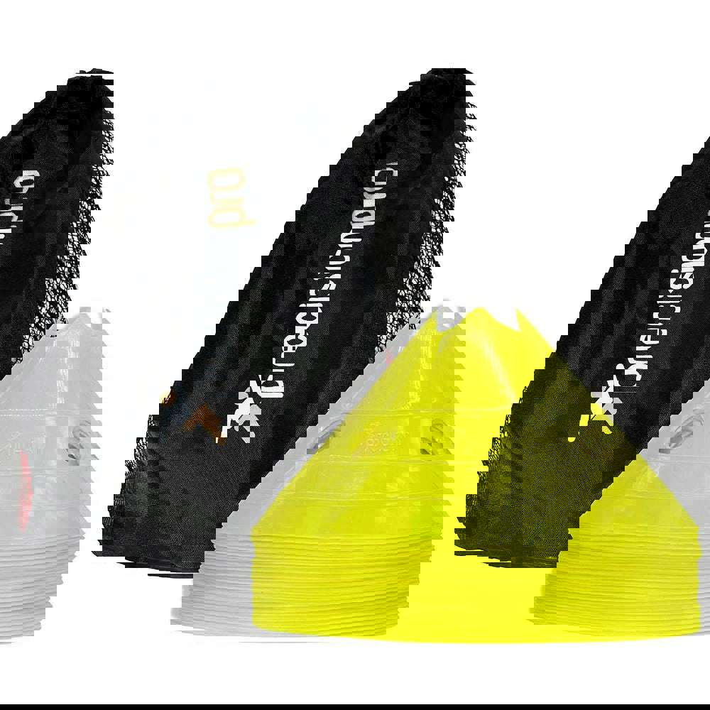 20 PACK 12x7 Inch Giant Saucer Cone Marker Set - YELLOW Football Pitch Training