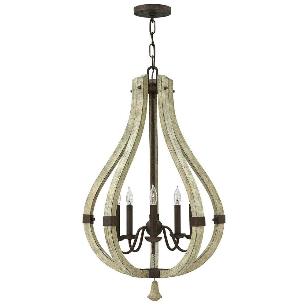 5 Bulb Chandelier Hanging Pendant LIght Iron Rust LED E14 60W Bulb Loops