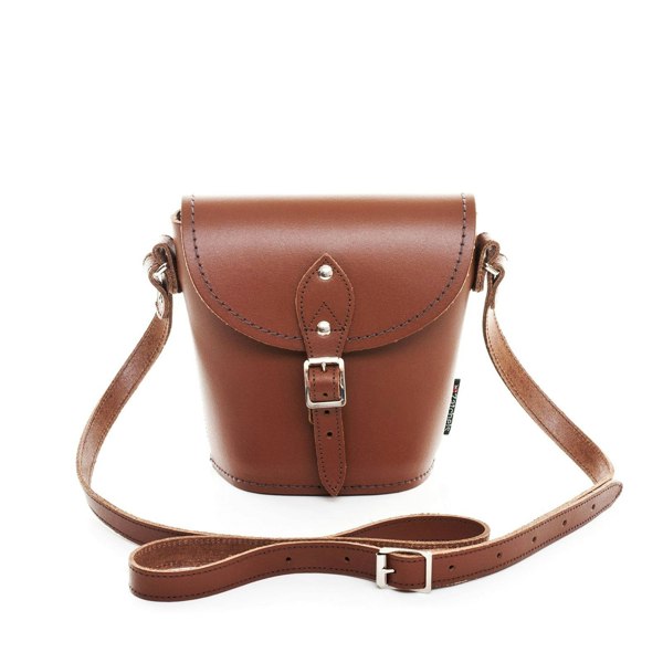 Chestnut Leather Barrel Bag - Barrel Bag - Zatchels