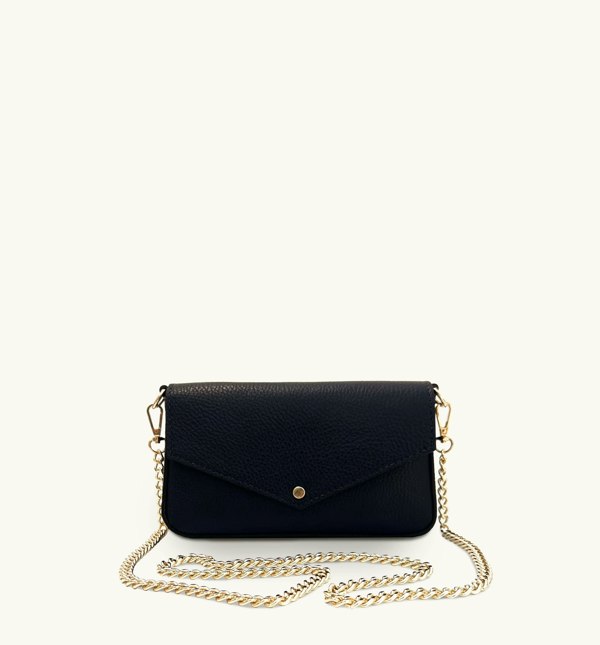 Apatchy London The Munro Leather Shoulder Bag - Black