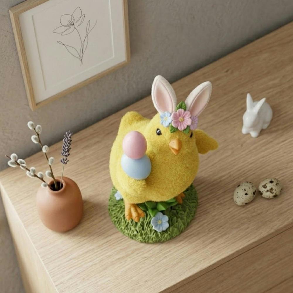 Garden Greatness Springtime Fluffy Easter Chick Eggs Ornament