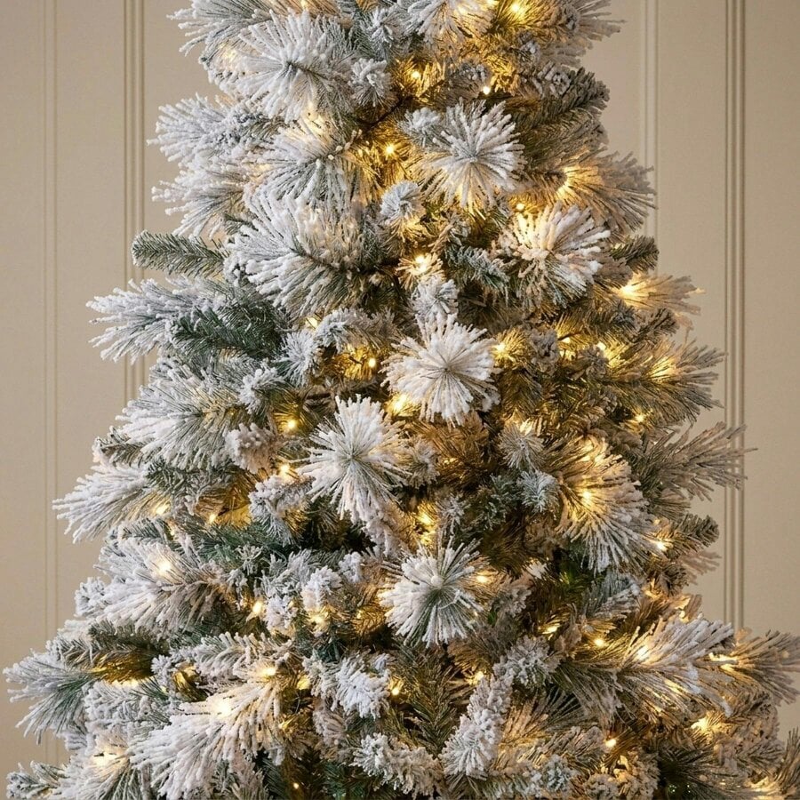 Garden Greatness 7ft Heritage Fir Pre-Lit Flocked Christmas Tree