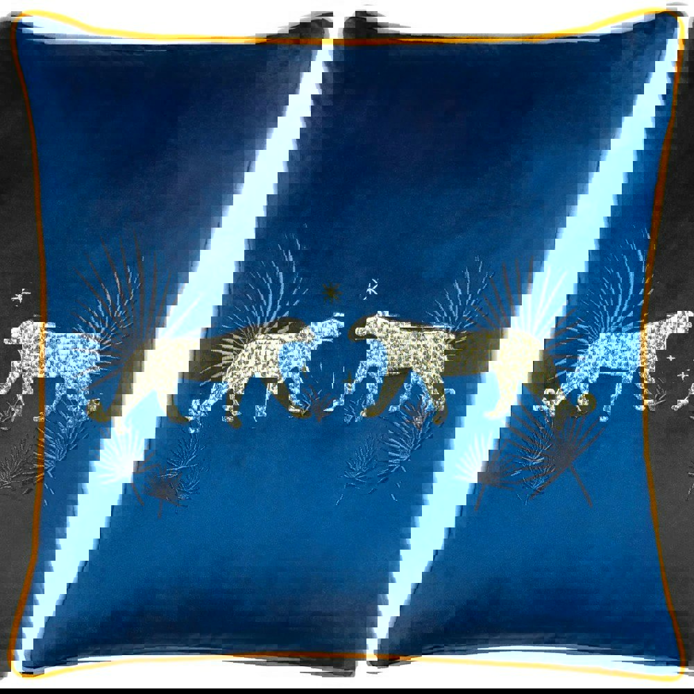 Wylder Dusk Leopard Cushion Cover - Navy