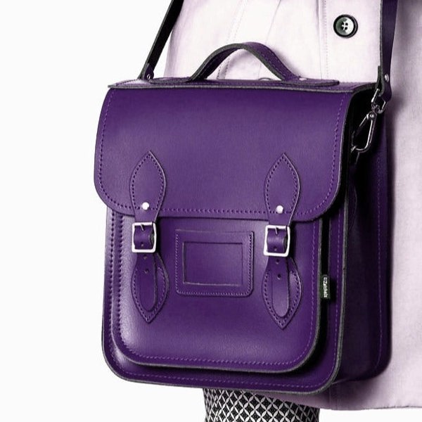 Zatchels Handmade Leather City Backpack - Purple