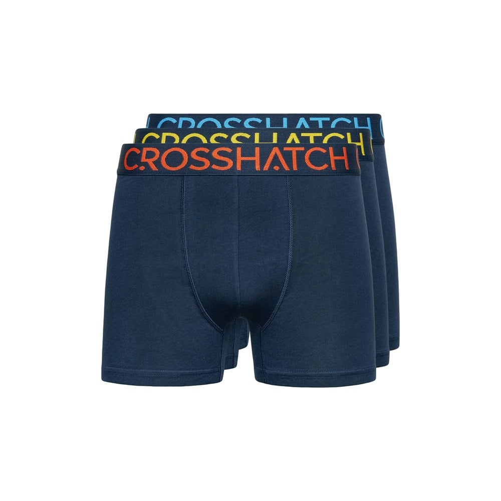 Crosshatch Mens Chasma Boxer Shorts (Pack of 3) - Navy