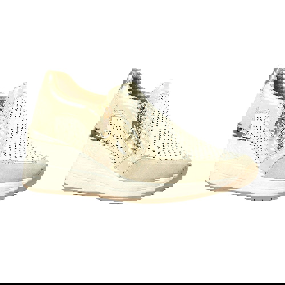 Lunar Womens Barcelona Wedge Heel Trainers - Natural