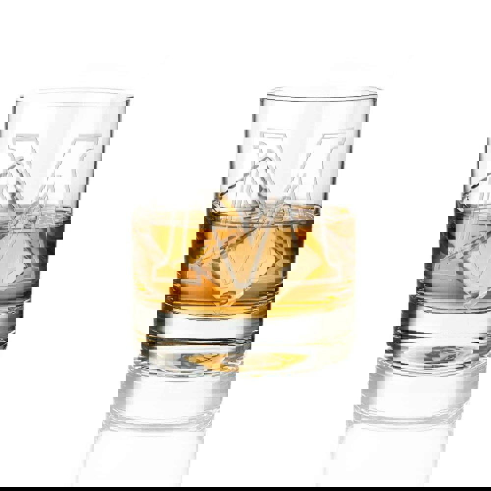 Diamante Initial M Short Whisky Tumbler - Single Glass