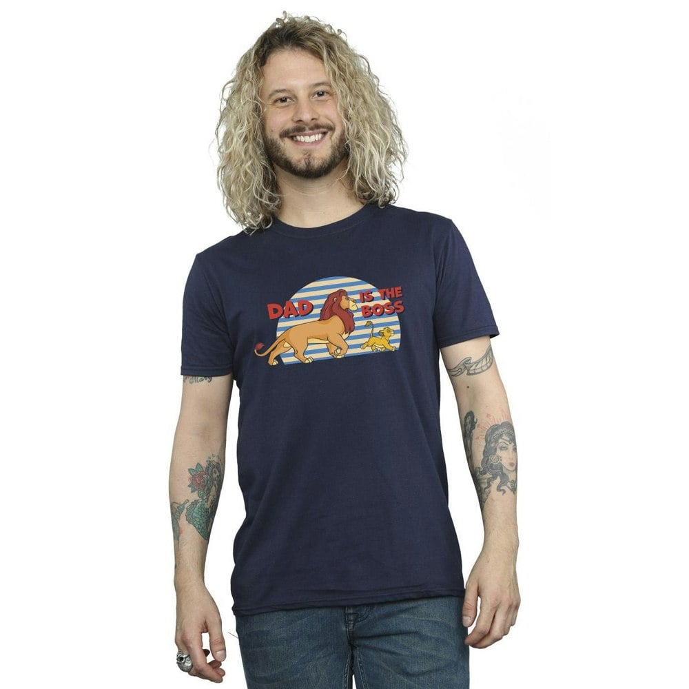 Disney Mens The Lion King Dad Boss T-Shirt - Navy Blue
