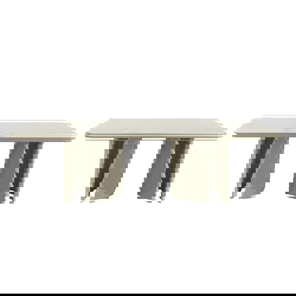 Alba Luxury Natural Stone Top Dining Table – Sculptural Base B