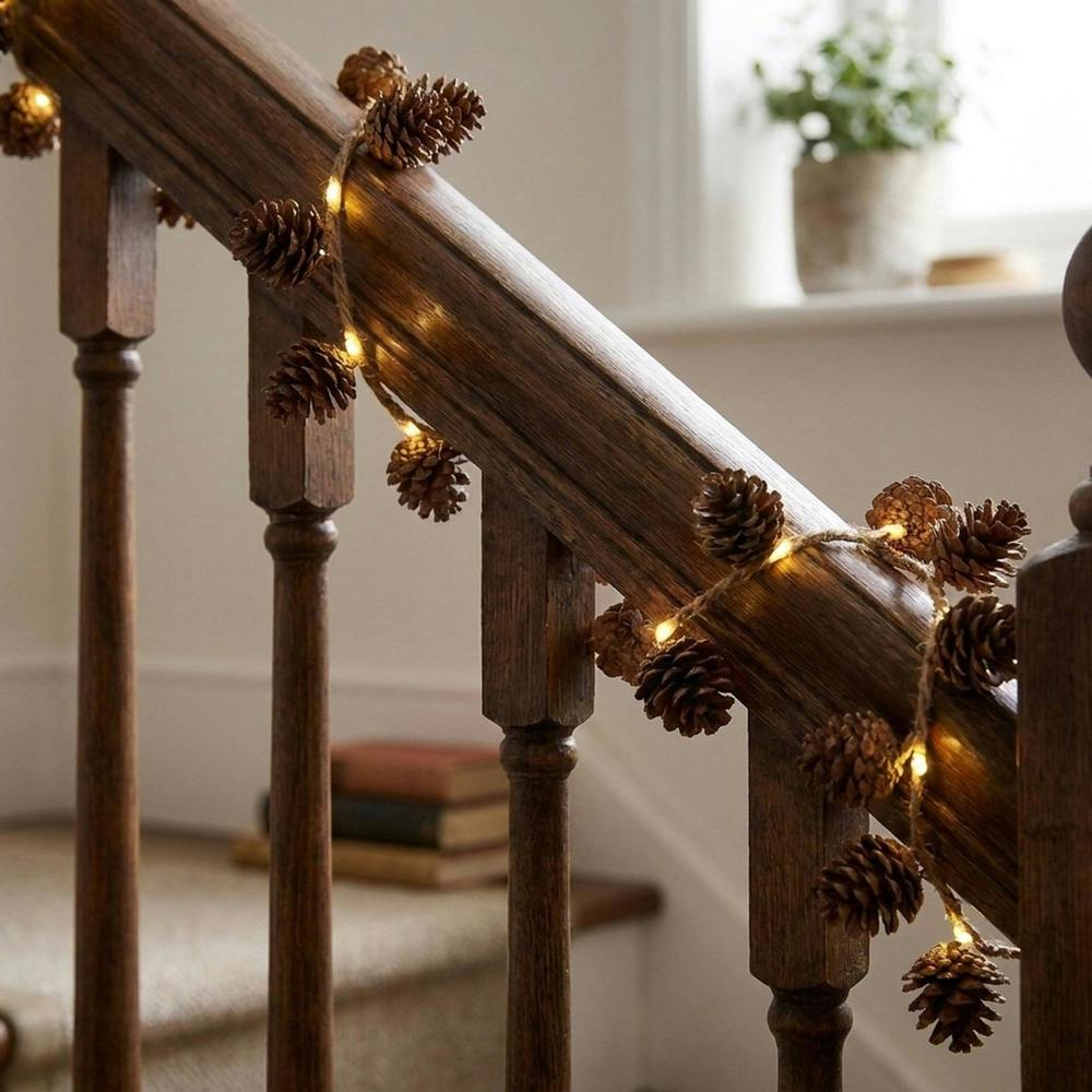 Garden Greatness 2M Luminous Autumn Pinecone LED Garland