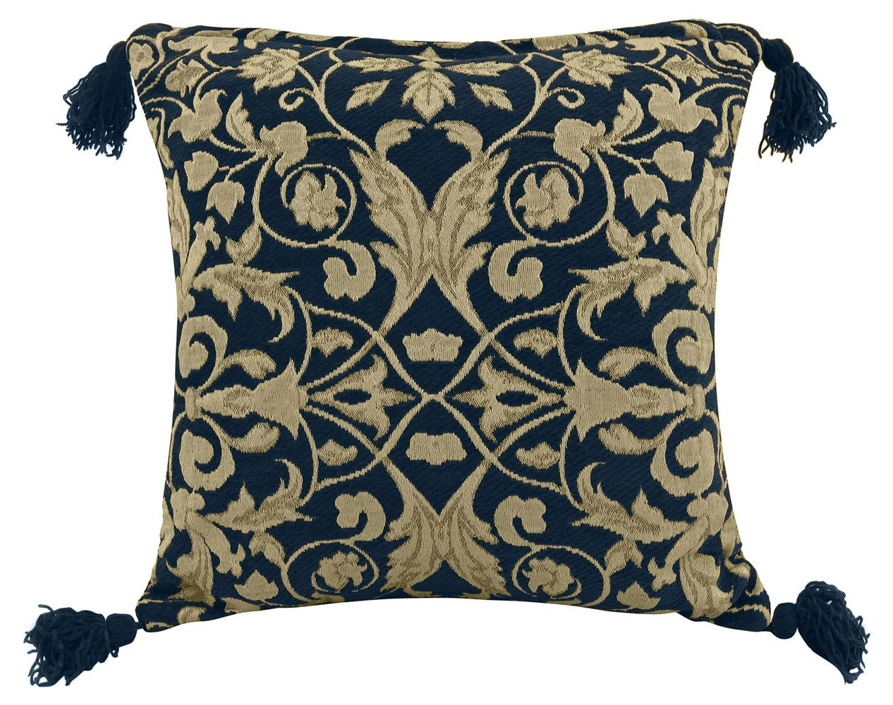 Intimates Superior Jacquard Floral Tassle Corner Cushion - 56cm x 56cm