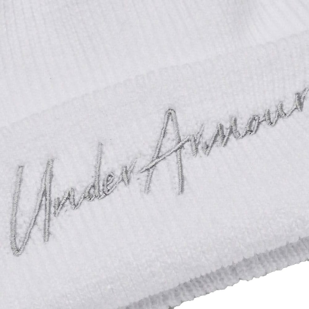 Under Armour Mens Halftime Pom Pom Beanie - White