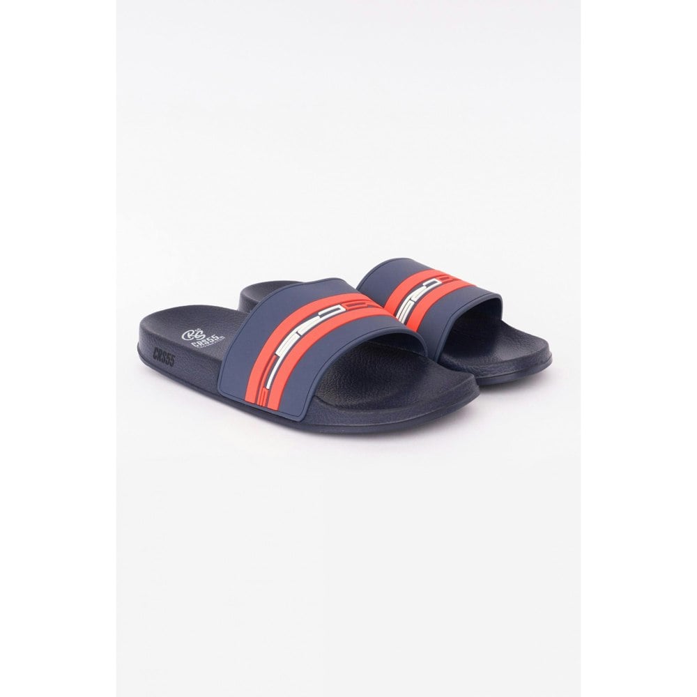 Crosshatch Men's Mentella Sliders - Navy/Red