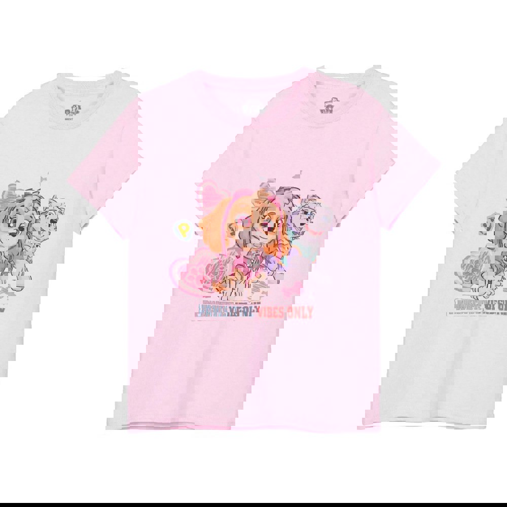 Paw Patrol Girls Pawsitive Vibes Only T-Shirt - Pink