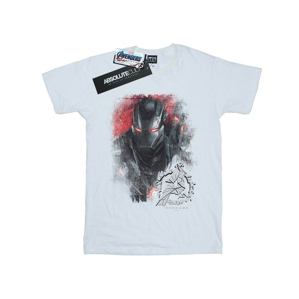 Marvel Boys Avengers Endgame War Machine Brushed T-Shirt - White
