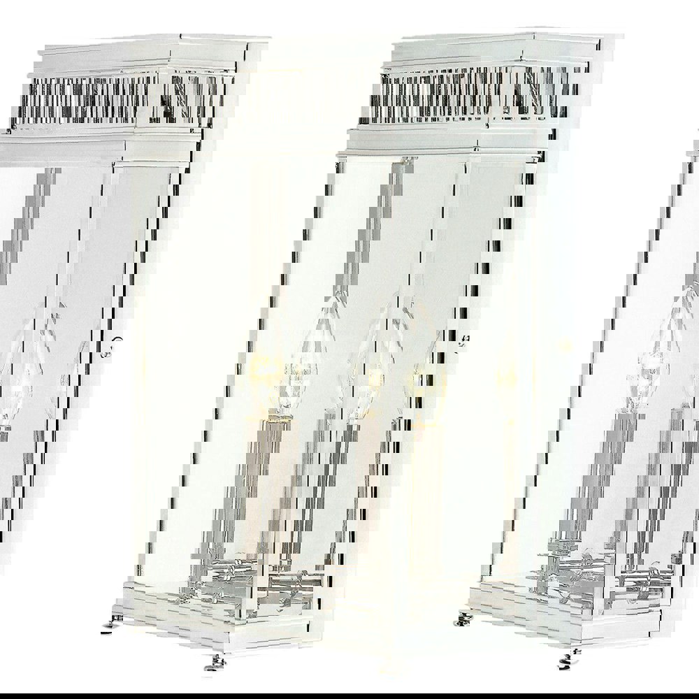 Outdoor IP44 2 Bulb Flush Light Low Ceiling Polished Chrome LED E14 60W Loops