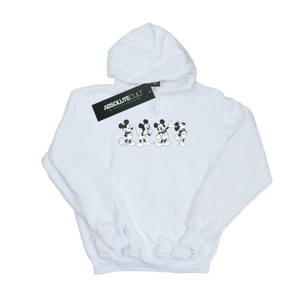 Disney Womens/Ladies Mickey Mouse Four Emotions Hoodie - White