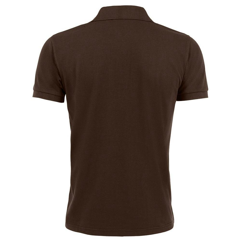 SOLs Mens Prime Pique Plain Short Sleeve Polo Shirt - Chocolate