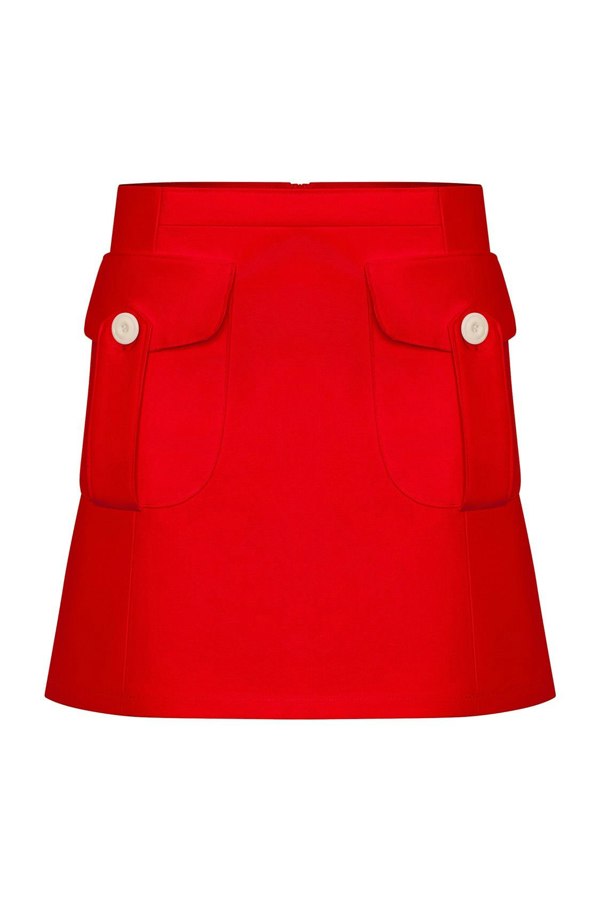 Bo Carter A Line Rhonda Skirt in Organic Cotton - Red