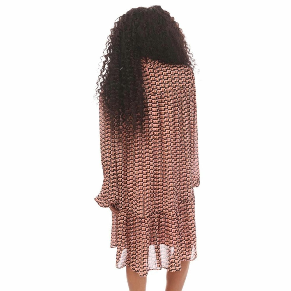 Hugo Womens/Ladies Kesura-1 Ruffled Dress - Black/Brown