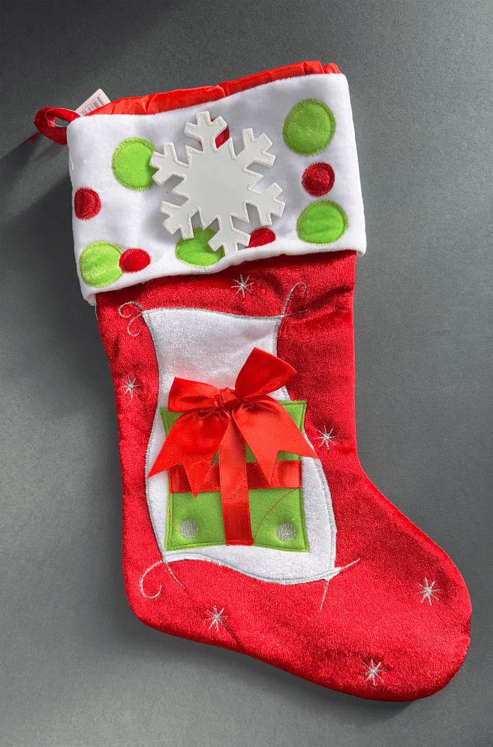 Diletto Gifts Red and Green Personalised Christmas Stocking