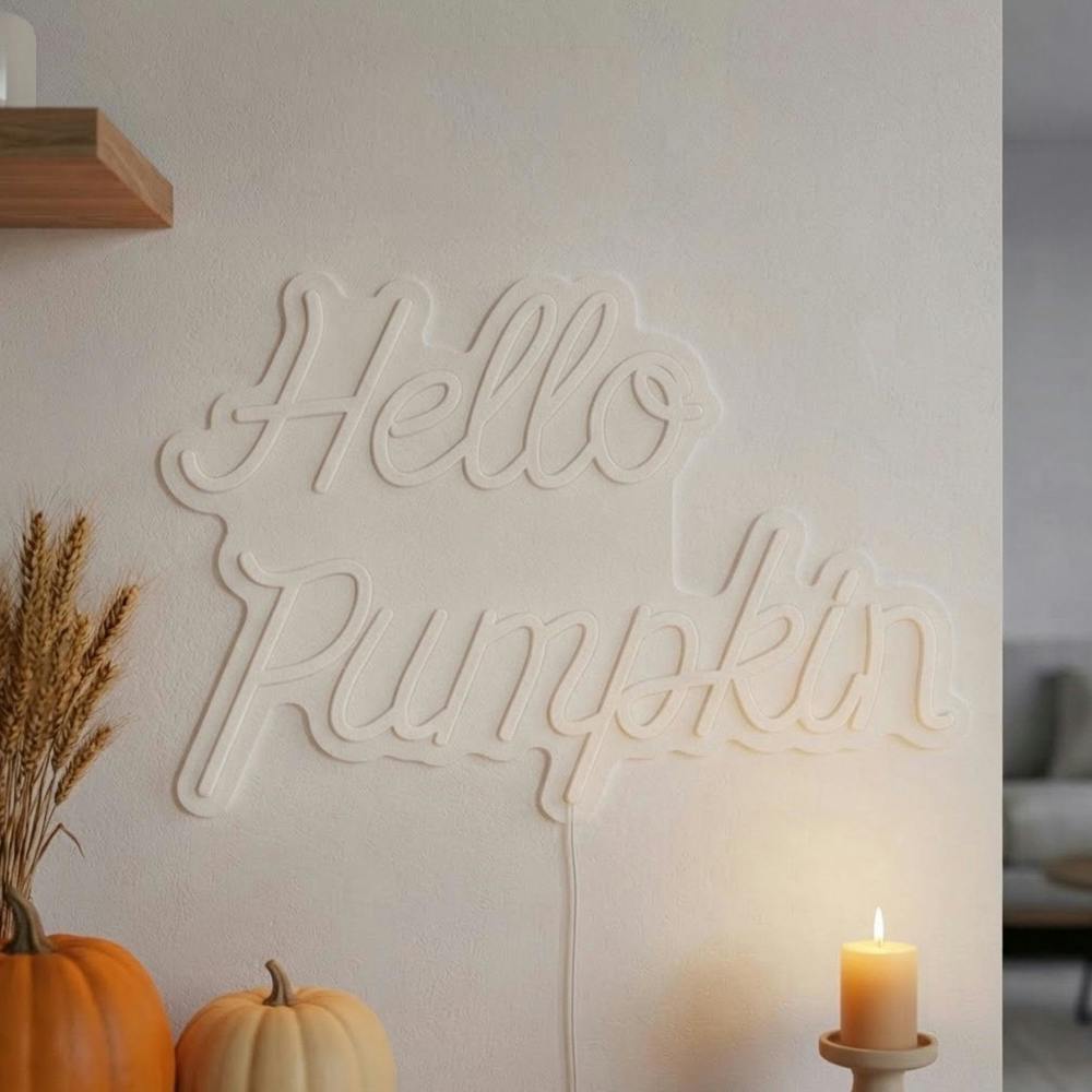 Garden Greatness Autumnal Hello Pumpkin LED Neon Sign