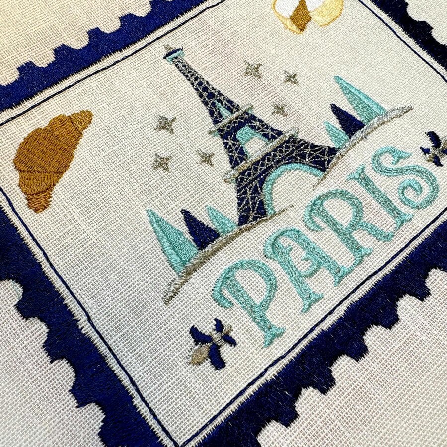 Lilly Loves Paris Embroidered Stamp