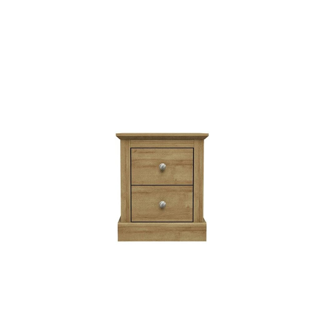 Wyld Haus Ardee 2 Drawer Natural Oak Wooden Bedside Table