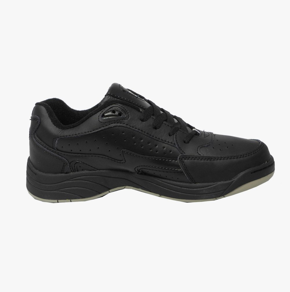DEK ORLEANS Mens Coated Leather Trainers Faded Black