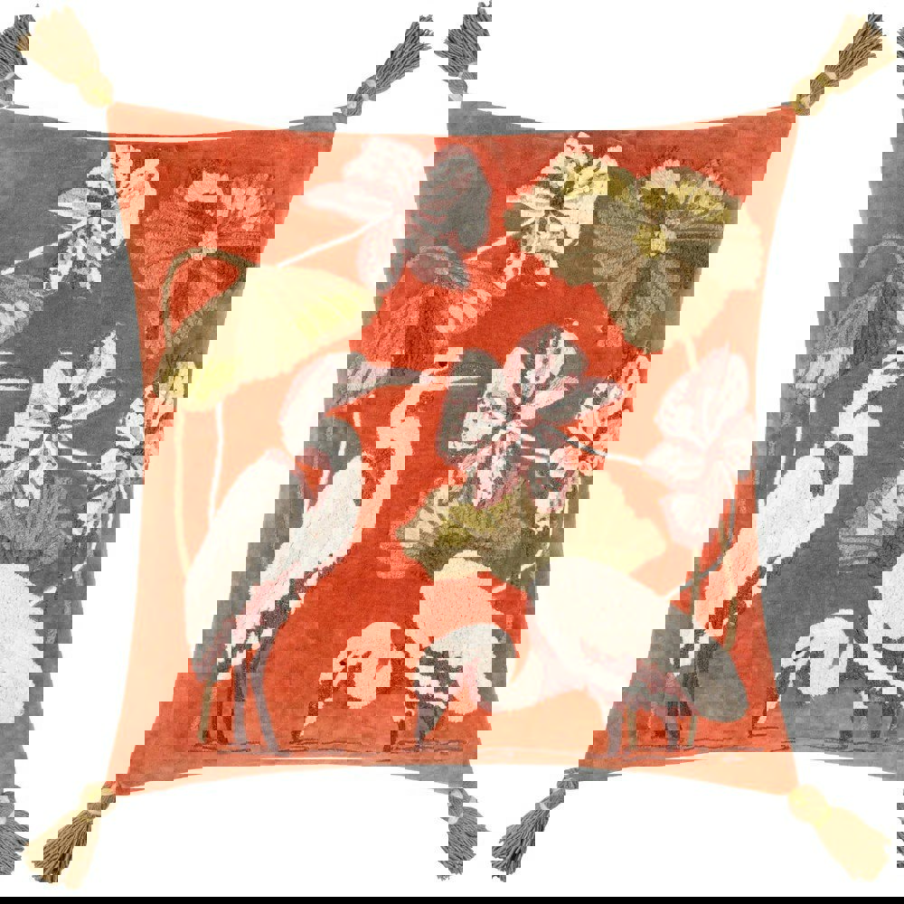 Wylder Kushiro Embroidered Cushion Cover - Coral