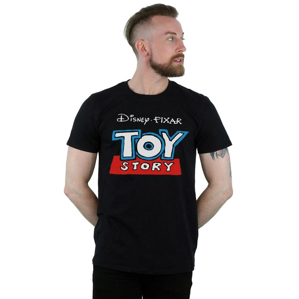 Disney Mens Toy Story Cartoon Logo T-Shirt - Black