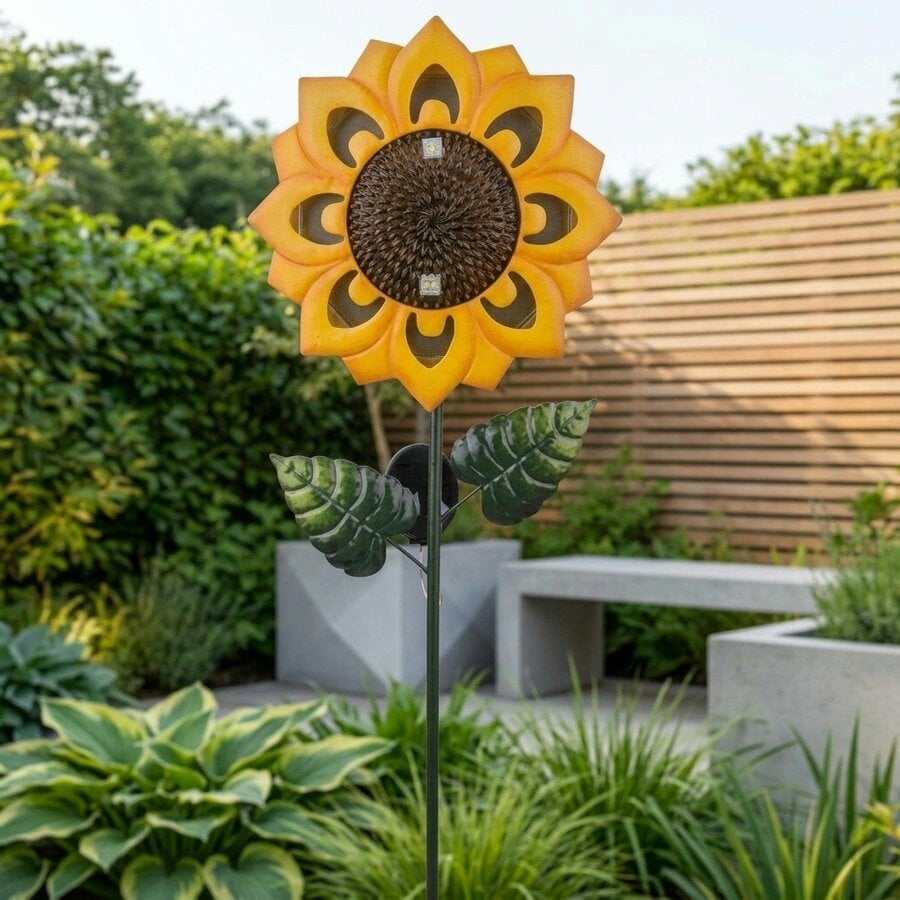 Garden Greatness Lunaria Sunflower Solar Stake Light
