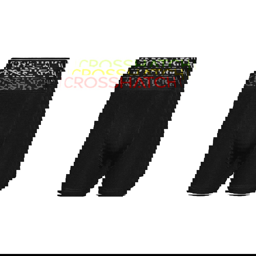 Crosshatch Mens Chasma Boxer Shorts (Pack of 3) - Black