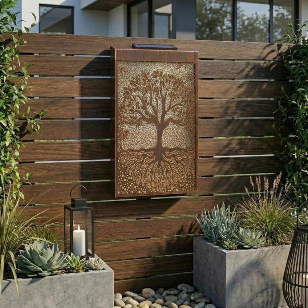 Garden Greatness Lunaria Tree Of Life Solar Panel Wall Art