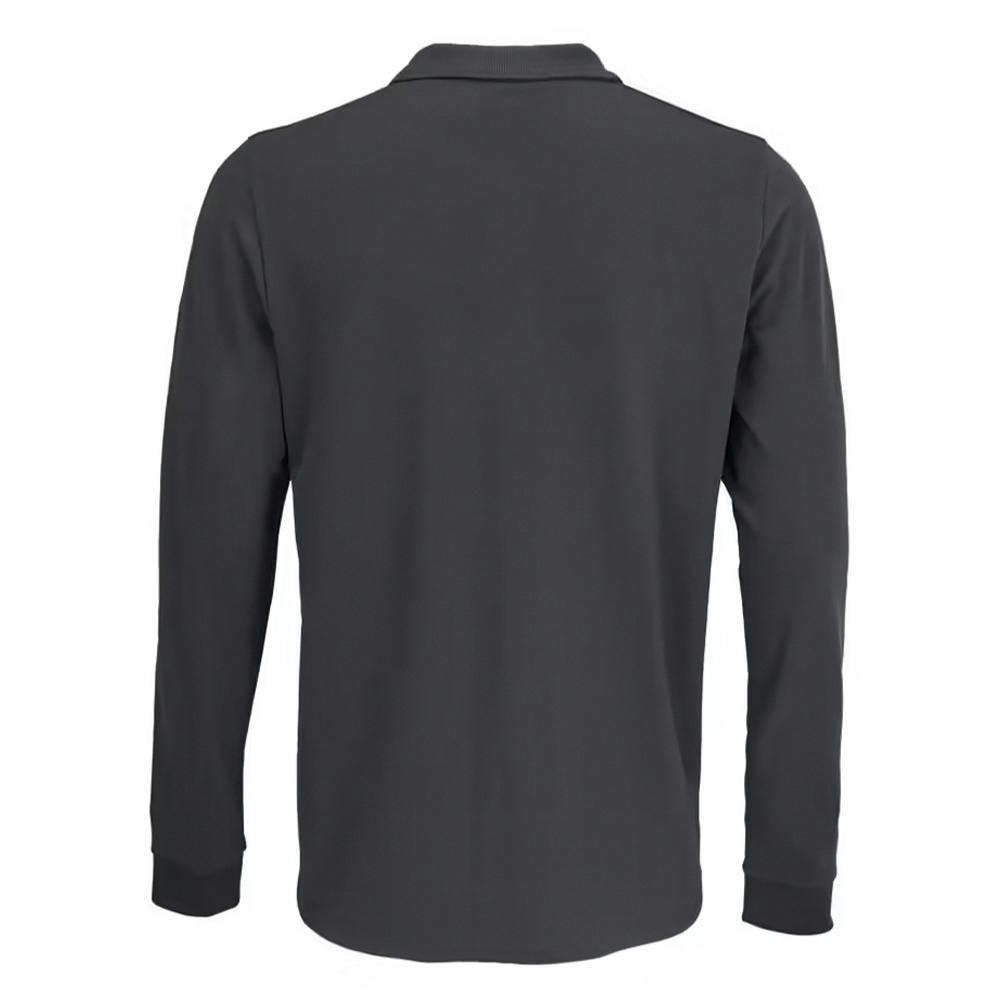 SOLS Unisex Adult Polycotton Long-Sleeved Polo Shirt - Dark Grey Solid
