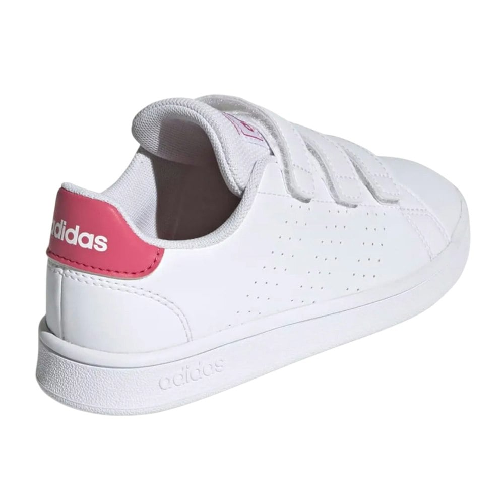 Adidas Childrens/Kids Advantage Trainers - White/Pink
