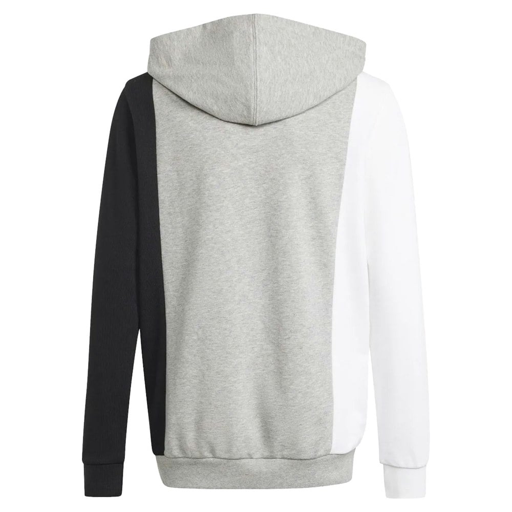 Adidas Childrens/Kids Essentials Colour Block Hoodie - Grey/White/Black