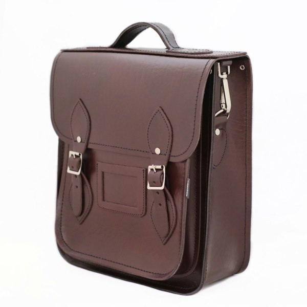 Zatchels Handmade Leather City Backpack - Marsala Red Executive