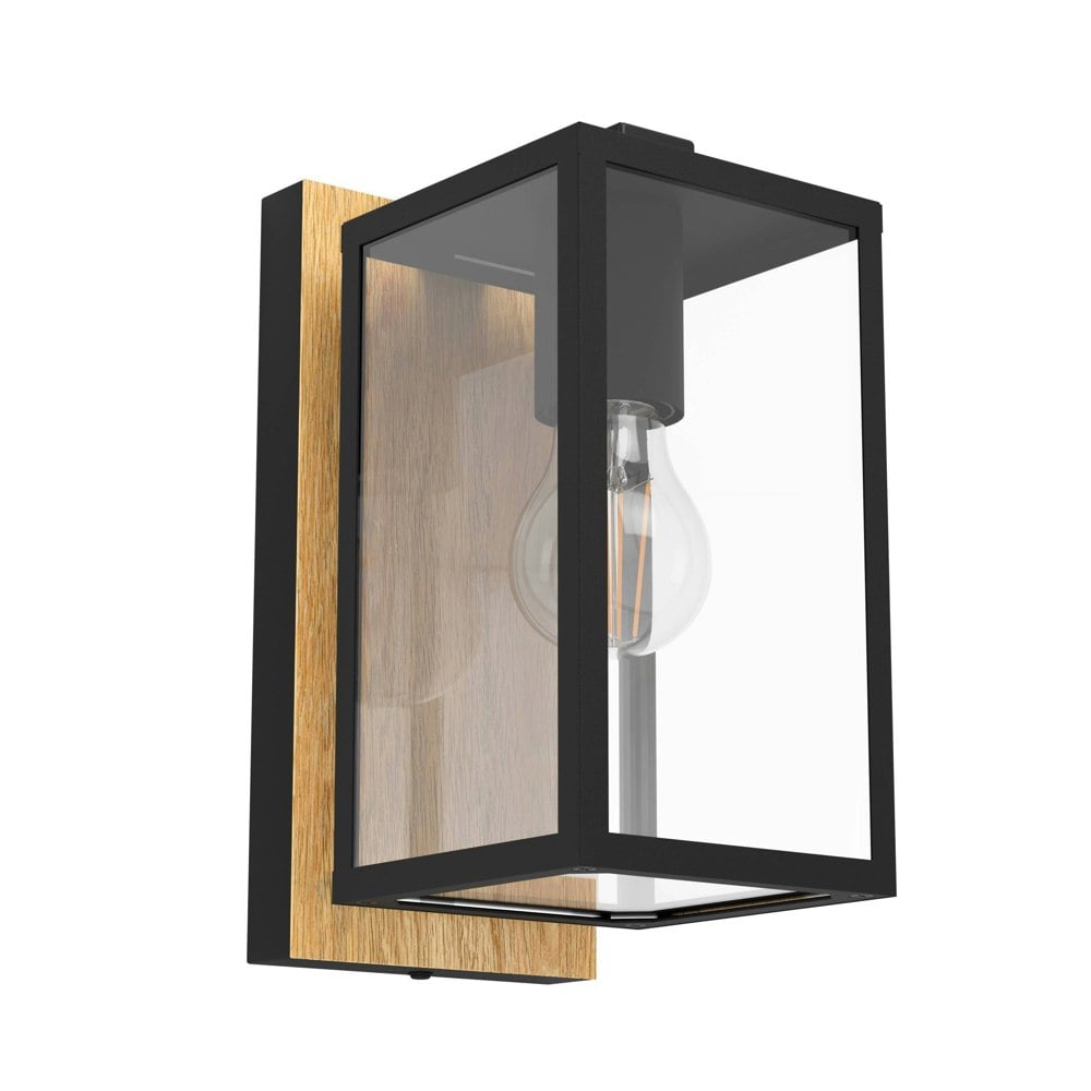 EGLO Budrone Modern Steel/Wood Outdoor Wall Light
