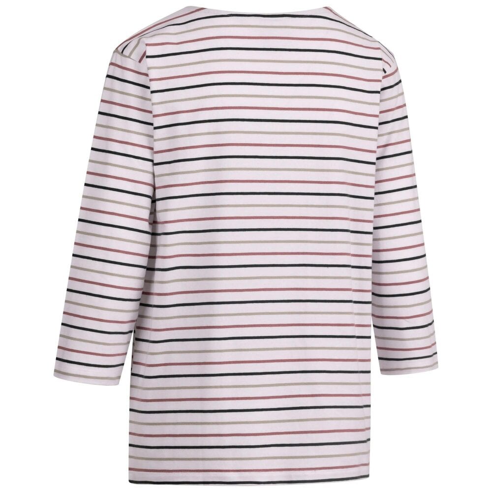 Trespass Womens Farren Contrast Striped 3/4 Sleeve T-Shirt - White