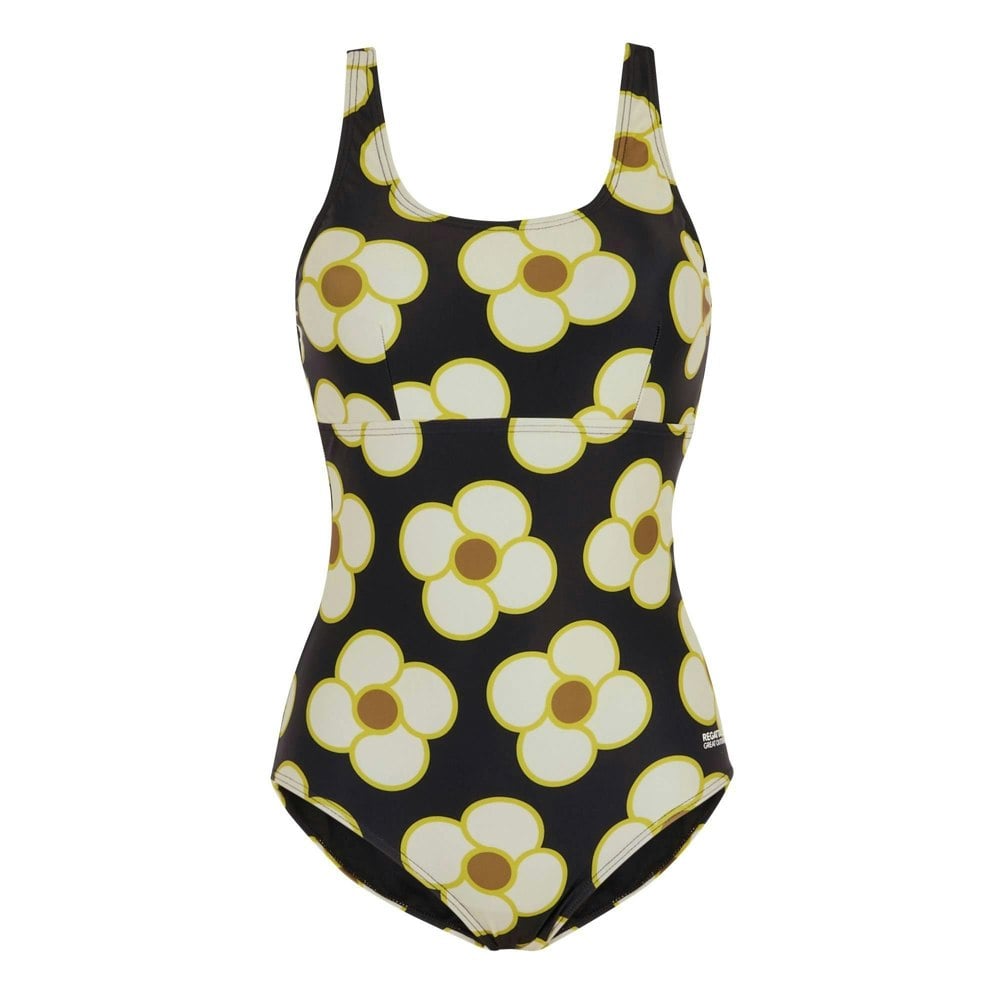 Regatta Womens Orla Kiely Spinning Flower One Piece Swimsuit - Black