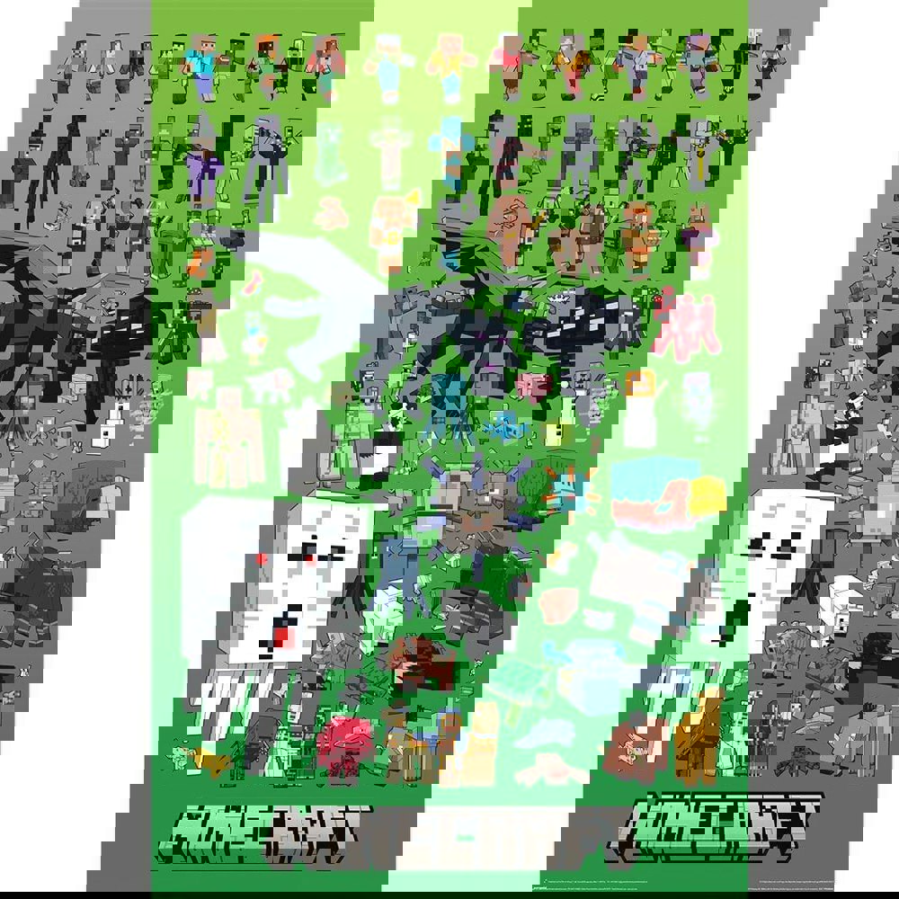 Minecraft Character Montage Poster - Multicoloured