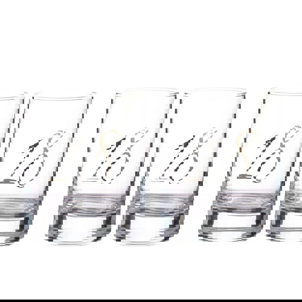Diamante 18th Birthday Whisky Tumblers - Set of 2
