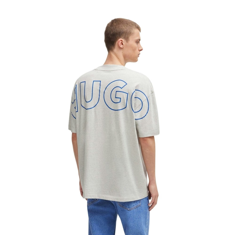 Hugo Mens Outline Logo T-Shirt - Grey