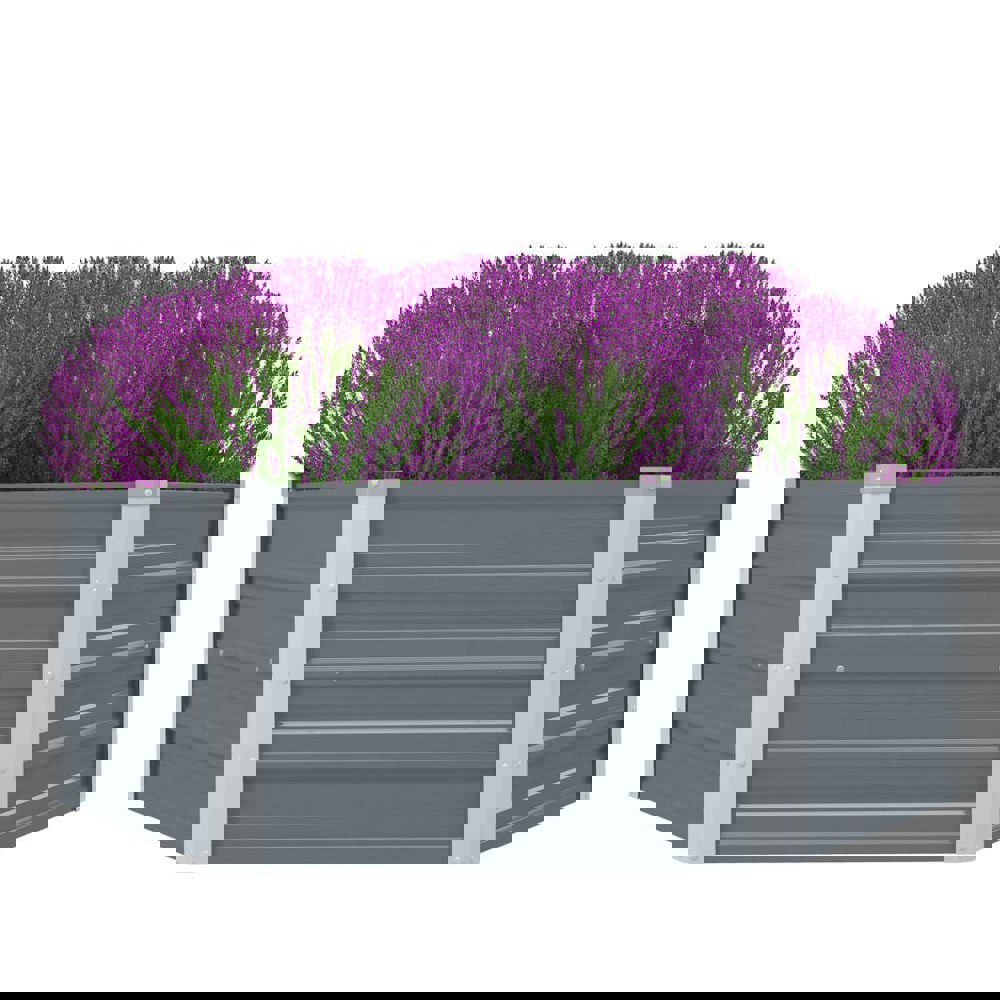 Berkfield Raised Garden Bed 129x129x46 cm Galvanised Steel Grey