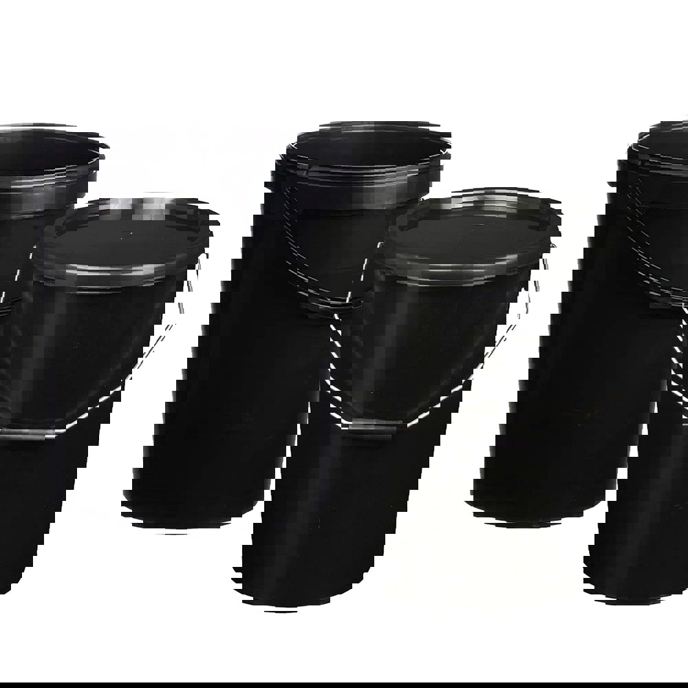1 x Strong Heavy Duty 10L Black Multi-Purpose Plastic Storage Buckets With Lid & Handle