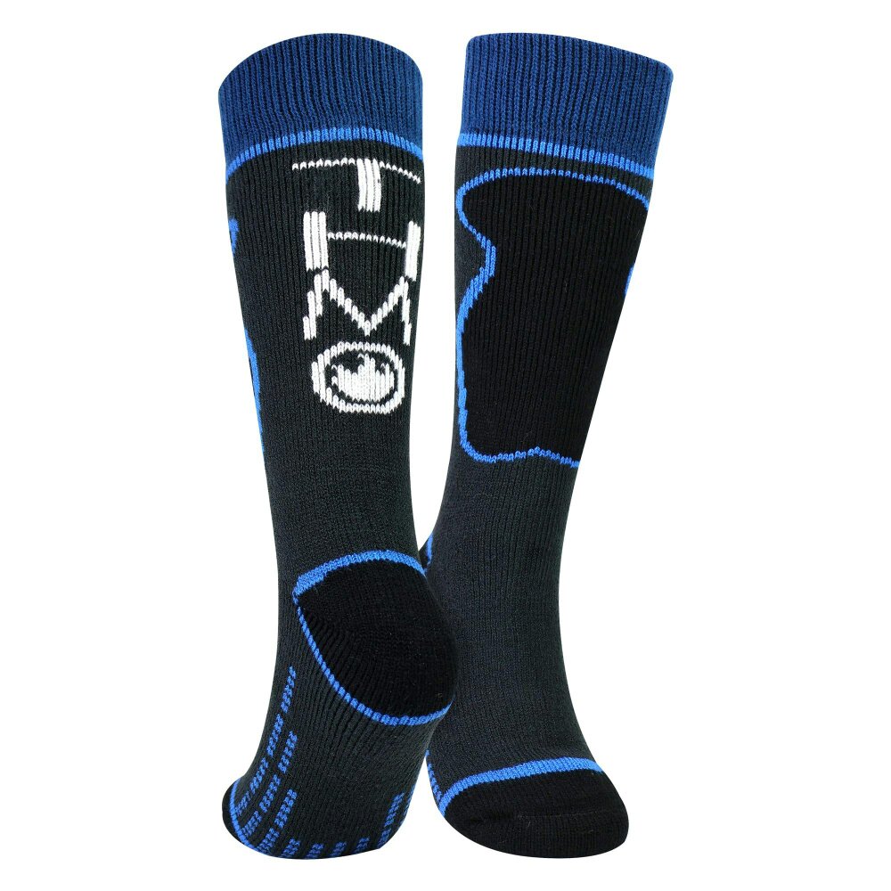 THMO Mens Thermal Cushioned Ski Socks for Winter Snow Sports - 6-11 UK - Black/Charcoal