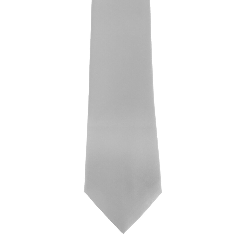Premier Mens Plain Satin Tie (Narrow Blade) (Pack of 2) - Silver Grey