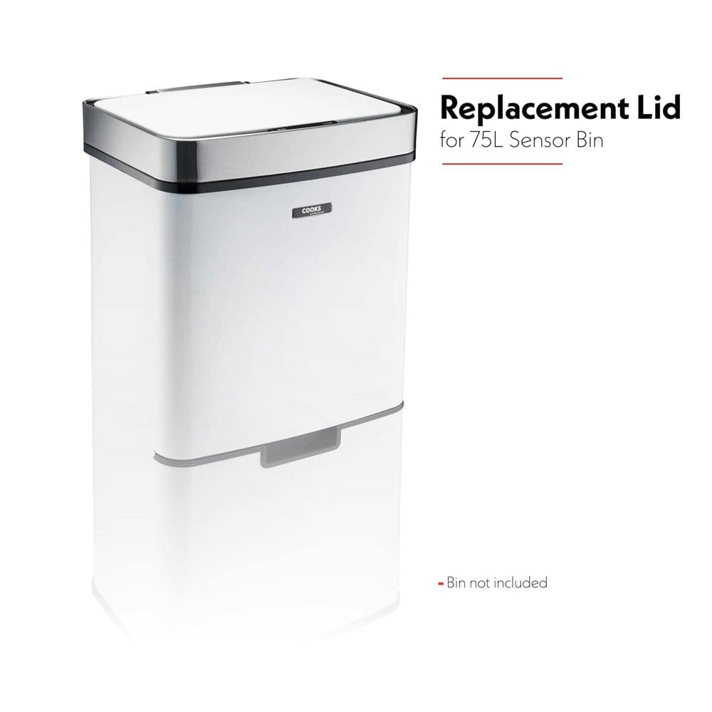 Cooks Professional Sensor Recycling Bin Lid for 75L | White / Silver